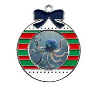 Octopus Alloy Christmas Pendants Charm Xmas Hanging Crafts Ornaments Funny Holiday Charms for Keychain Home Decoration Xmas Party Favor Festival Supplies
