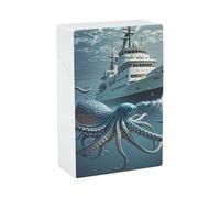 Octopus and Ship Cigarette Case 85mm King Size, Crushproof Plastic Cigarette Box Holder for Men Women Cigar Protective Cover Waterproof Cigarettes Holder 20 Capacity