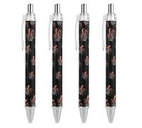 Octopus Armed With Knowledge Cute Ballpoint Pens 0.5mm Black 4 PCS