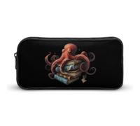 Octopus Armed with Knowledge Cute Pencil Case Large Capacity Makeup Pouch Portable Pencil Bag with Zippered