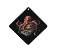 Octopus Armed With Knowledge Printed Car Air Fresheners Long Lasting Hanging Ocean Scented Cards Tablets for Closet Bathroom