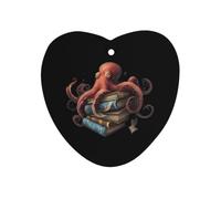 Octopus Armed With Knowledge Printed Car Air Fresheners Long Lasting Hanging Ocean Scented Cards Tablets for Closet Bathroom