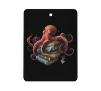 Octopus Armed With Knowledge Printed Car Air Fresheners Long Lasting Hanging Ocean Scented Cards Tablets for Closet Bathroom