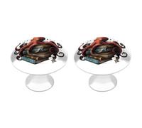 Octopus Armed with Knowledge Round Cabinet Knobs for Kitchen 2 Pack