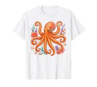 Octopus Art Sea Creature Men Women Kids Octopus Value Graphic T-Shirt, Men, White, L