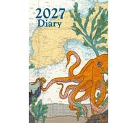 Octopus at Penzance Cornwall 2027 diary daily planner journal - coastal nautical designs sewn onto old sea charts maps | Week to view