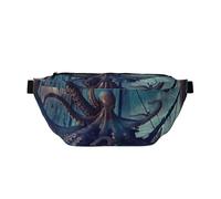 Octopus Attacking Sailboat in Ocean Fanny Pack Chest Bags Crossbody Bag Waistpacks for Men Women Outdoors, Sport, Hiking, Travel