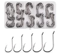 Octopus Baitholder Fishing Hooks Kit,130pcs Offset Octopus Circle Hooks Set Catfish J Hooks High Carbon Steel Barbed Jig Fishhooks for Freshwater Saltwater Size 1/0-5/0