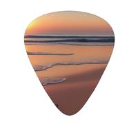 (Octopus Beach) Guitar Picks Set Of 12 With Transparent Plastic Box For Bass Electric And Acoustic Guitars Ukulele