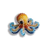Octopus Bead Embroidery Kit - 3D Ocean Animal Beaded Art Craft Set for Beginners, Friendly Sea Creature DIY Sea Creature Beadwork for Home Wall Decor Gift, Bead Embroidery Kit Ocean Lovers