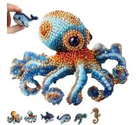 Octopus Bead Embroidery Kit, 3D Ocean Animals DIY Beadwork Craft Kit, Beaded Ornament Kit Art Craft Supplies, Handmade Home Decor Gift for Craft Lover Beader Lover (B)