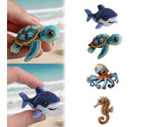 Octopus Bead Embroidery Kit,3D Ocean Animals DIY Beadwork Craft Kit,Crystal Art Buddies Beads for Embroidery,DIY Embroidery Beads Ornament Kit,Decor for Craft Lover (Sea Turtles+Shark)