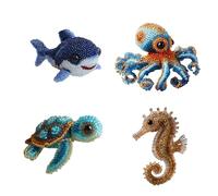 Octopus Bead Embroidery Kit,3D Ocean Animals DIY Beadwork Craft Kit,Crystal Art Buddies Beads for Embroidery,DIY Embroidery Beads Ornament Kit,Decor for Craft Lover (4PC)