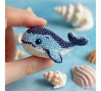Octopus Bead Embroidery Kit, 3D Ocean Animals DIY Beadwork Craft Kit,DIY Beaded Ornament Kit Art Craft Supplies,Ocean Animals Three-Dimensional Starter Embroidery Set for Craft Lovers (Whale)