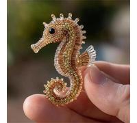 Octopus Bead Embroidery Kit, 3D Ocean Animals DIY Beadwork Craft Kit,DIY Beaded Ornament Kit Art Craft Supplies,Ocean Animals Three-Dimensional Starter Embroidery Set for Craft Lovers (Seahorse)