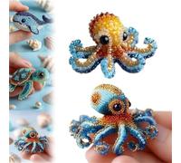 Octopus Bead Embroidery Kit, 3D Ocean Animals DIY Beadwork Craft Kit,DIY Beaded Ornament Kit Art Craft Supplies,Ocean Animals Three-Dimensional Starter Embroidery Set for Craft Lovers (Set A)