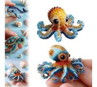 Octopus Bead Embroidery Kit, 3D Ocean Animals DIY Beadwork Craft Kit for Beginners Adults, Beaded Ornament Art Supplies & Gift, Handmade Gifts, Starter Embroidery Set for Craft Lovers(2PCS-H)