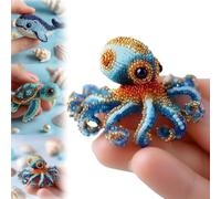 Octopus Bead Embroidery Kit, 3D Ocean Animals DIY Beadwork Craft Kit for Beginners Adults, Beaded Ornament Art Supplies & Gift, Handmade Gifts, Starter Embroidery Set for Craft Lovers(B)
