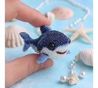 Octopus Bead Embroidery Kit, 3D Ocean Animals DIY Beadwork Craft Kit for Beginners Adults,Ocean Animals Beaded Ornament,Handmade Gifts,Starter Embroidery Set for Craft Lovers (Shark)