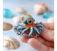 Octopus Bead Embroidery Kit, 3D Ocean Animals DIY Beadwork Craft Kit for Beginners Adults,Ocean Animals Beaded Ornament,Handmade Gifts,Starter Embroidery Set for Craft Lovers (Octopus-B)