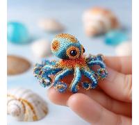 Octopus Bead Embroidery Kit, 3D Ocean Animals DIY Beadwork Craft Kit, with Full-Color Instruction Sheet, Fun and Relaxing, for Beginners Craft Lover (OctopusB)