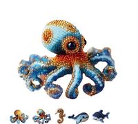 Octopus Bead Embroidery Kit, Beaded Embroidery Kits Ocean, Ocean Animals Three-Dimensional Starter Bead Embroidery Kit for Craft Lover (Octopus 2)