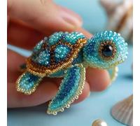 Octopus Bead Embroidery Kit, Beginner-Friendly 3D Sea Creature Beaded Embroidery Kits, DIY Animals Three-Dimensional Beadwork Craft Kit with Full-Color Instruction Sheet for Craft Lover (Sea turtles)
