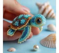 Octopus Bead Embroidery Kit,Beginner-Friendly Sea Creature Beaded Embroidery Kits,DIY Animals Three-Dimensional Beadwork Craft Kit,Ocean Themed Beadwork Set for DIY Crafts,for Craft Lover (Blue)