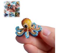 Octopus Bead Embroidery Kit,DIY 3D Ocean Animals Sea Creature Craft Kit,with Full-Color Instruction Sheet,for Beginners Adults & Craft Lovers (Octopus A)