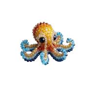 Octopus Bead Embroidery Kit, DIY Animals Three-Dimensional Beadwork Craft Kit, Beginner-Friendly Sea Creature Beaded Embroidery Kits with Full-Color Instruction Sheet, for Craft Lover (Octopus-A)