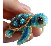 Octopus Bead Embroidery Kit, Ocean Animals 3D Three-Dimensional Starter Set, Beginner-Friendly DIY Beadwork Craft Kit with Full-Color Instruction Sheet, Home Decor Gift for Craft Lovers (Sea Turtles)