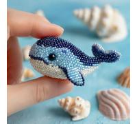 Octopus Bead Embroidery Kit, Ocean Animals Three-Dimensional Starter Embroidery Set, 3D Ocean Animals DIY Beadwork Craft Kit for Beginners Adults with Full-Color Instruction Sheet (Whale)