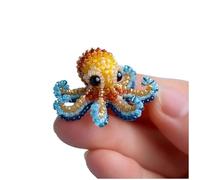 Octopus Bead Embroidery Kit, Ocean Animals Three-Dimensional Starter Embroidery Set, Beadwork Craft Kit for Beginners with Full-Color Step-by-Step Instruction Sheet (BLUEA)