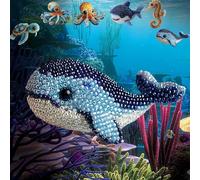 Octopus Bead Embroidery Kit, Ocean Animals Three-Dimensional Starter Embroidery Set, DIY Beadwork Craft Kit for Beginners with Full-Color Step-by-Step Instruction Sheet for Craft Lover (Whale)