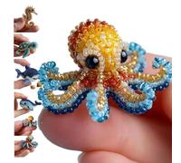 Octopus Bead Embroidery Kit, Sea Creature Dimensional Magic Craft for Adults Beaded Embroidery Kit,Beginner-Friendly Sea Creature Beaded Embroidery Kits with Full-Color Instruction Sheet (A 1pcs)