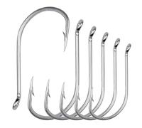 Octopus Beak Fishing Hooks, Saltwater Circle Fishing Hooks Stainless Steel Forged Offset Hooks Long Shanks Suicide Bait Fishing Hooks for Saltwater Freshwater (5/0-50pcs)