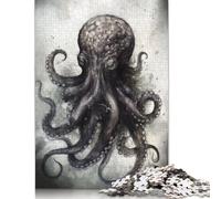 'Octopus Beauty Watercolor Jigsaw Puzzles Puzzle for Adults Kids. 1000 Pieces Whimsical Challenge Toy Educational Games Home Decoration for Adults& Kids Age 14 Years Up 1000pcs (75x50cm)