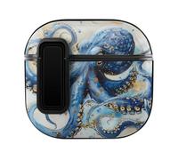 Octopus Blue And Gold Case Compatible with AirPods 4 Hard Earphone Case Protective Cover