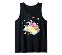 Octopus Book Lover Ocean Reading Marine Life Cute Art Tank Top