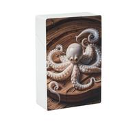 Octopus Carving Cigarette Case Hard Plastic Flip-Top Slim Pocket-Size Cigarette Holder for 18-20 King Size Cigarettes Crush-Proof Cig Case Reusable Smoking Accessories for Men Women