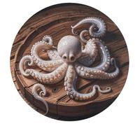 Octopus Carving Personalized Jigsaw Puzzles, 195Pcs Custom Wooden Jigsaw Puzzle Round Puzzle Gift Adult