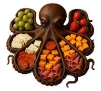 Octopus Charcuterie Platter, Marine-themed Party Food Tray, Novel And Unique Marine Monster Design Service Board, Suitable For Cheese, Bread, Meat, Fruits, Seafood, Snacks, Gifts For Seafood Lovers(Oc