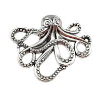 Octopus Charms For Craft Hobbyists, 42x35mm, Antique Silver Color, 2 Pieces