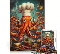 Octopus Chef Jigsaw Puzzle for Teenagers 1000 Pieces Smart Game Family Time Pattern Assembly Santa Wish Pick (38x26cm)