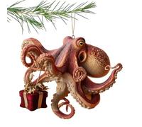 Octopus Christmas Ornament,Acrylic 2D Coastal Hand-painted Home Decor,Sea Christmas Ornaments - for Family Friends Tree Car Birthday Halloween Home Holiday New Year Wedding Party Eve