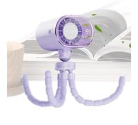 Octopus Clip Fan, 199 Speed Truck Led Display, 360° Rotation Type C Charging Accessory for Kids Adults Students for Travel Camping Kitchen Dorm Classroom Office Organization