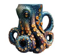 Octopus Coffee Mug with 3D Kraken Design, Unique Ceramic Tankard for Men, Viking Pirate Style Beer Cup for Bar Home Decor, Medieval Themed Octopus Mug Gift, Resin Drinkware for Tea, Ale, Coffee (D)