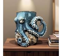 Octopus Coffee Mugs | Oceans Creature Octopus Mug, Funny Ceramic Cup, Unique Octopus Shaped Statue Cup Coffee Mug | Resin Beverage Drinkware for Sea Lovers