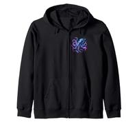 Octopus Colourful Art Design Zip Hoodie
