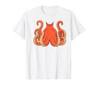 Octopus Costume Halloween Cartoon Sea Creature Design Value Graphic T-Shirt, Men, White, L
